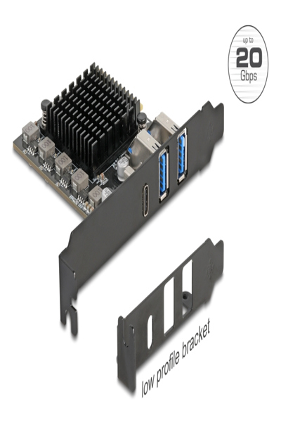 Delock PCI Express x4 Card 1x USB Type-C+ 2x Type-A - 90891