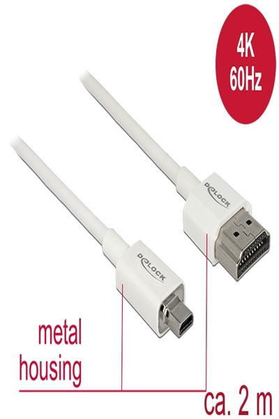 Delock Slim Haute Qualité - HDMI avec câble Ethernet