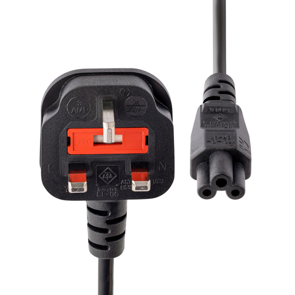 StarTech 2m Laptop Power Cord 3 Slot UK BS-1363 C5 - PXTNB3SUK2M