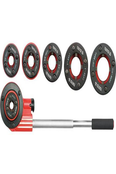 Yato YT-2900, Kit d'outils de filetage, Acier, Noir, Argent, 7 pièces