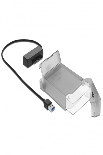 Delock USB Typ-A till SATA-omvandlare med 3,5" skyddshölje - 64086