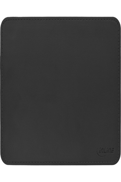 Tapis de souris InLine en cuir PU de qualité supérieure, noir