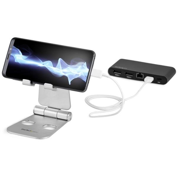 StarTech Universal Cell Phone and Tablet Holder - Foldable - Tablet / Cell Phone Stand - Multi-Angle - Smartphone Holder - Desk Stand - up to 33.00cm (13") - Silver (USPTLSTND) - USPTLSTND