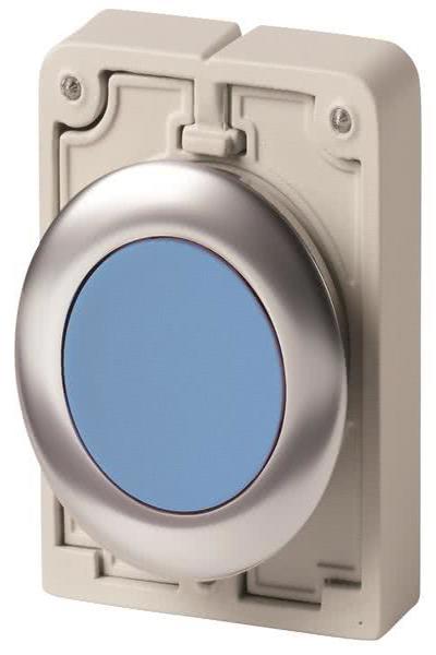 Bouton-poussoir rond plat chromé bleu Eaton M30C-FDR-B