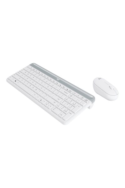 Logitech MK470 Slim Combo - Full-size (100%) - Wireless - RF Wireless - White - Mouse included - 920-009199
