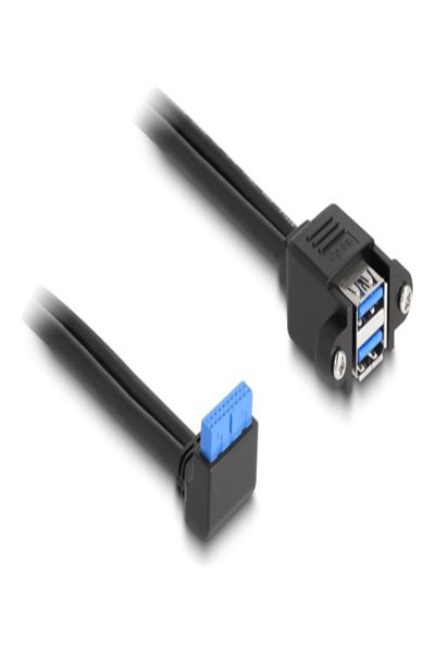 Delock USB internal cable - 19 pin USB 3.0 header (M) angled to USB (F) - 83007