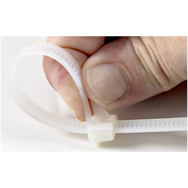 StarTech.com 25,40cm (10")(25cm) Reusable Cable Ties, 2-1/2"(65mm) Dia. 50lb(22Kg) Tensile Strength, Nylon, In/Outdoor, UL Listed, 100 Pack, White (CBMZTRB10) - Kabelbinder - 25 cm - weiß (Packung mit 100) - CBMZTRB10
