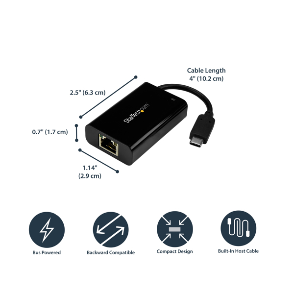 StarTech US1GC30PD USB-C to Gigabit Network Adapter PD - US1GC30PD