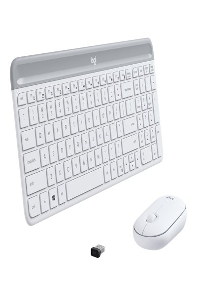 Logitech MK470 Slim Combo - Full-size (100%) - Wireless - RF Wireless - White - Mouse included - 920-009199