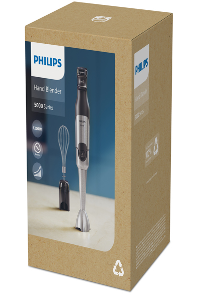 Philips 5000 series HR2682/00, Immersion blender, 1200 W, Black, Stainless steel