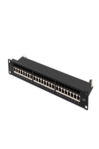 Lanberg PPS7-1024-B - Cat7 - F/UTP (FTP) - Black - ABS - Metal - Rack mounting - 1U