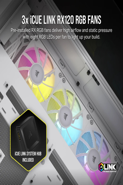Corsair 6500X iCUE LINK RGB Dual Chamber Vit - CC-9011270-WW