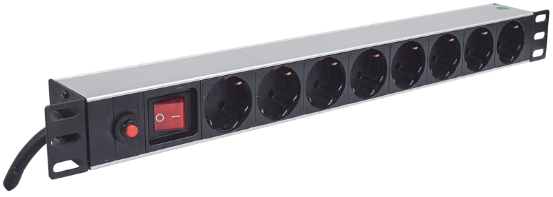 19" 8-way power strip, grounding contact - 713986