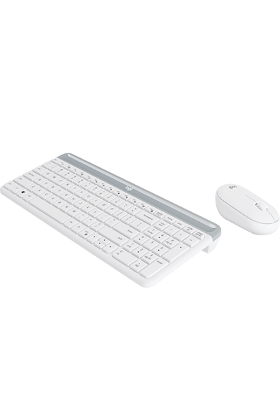 Logitech Slim Wireless Combo MK470 - Full-size (100%) - Wireless - RF Wireless - QWERTY - White - Mouse included - 920-009203