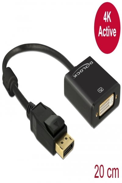 Delock DisplayPort-adapter - DisplayPort (hane) till DVI-I (hona) - 62599