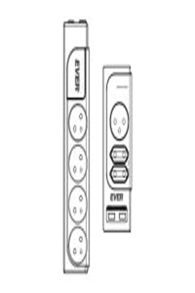 EVER OFFICE PLUS, 918 J, 7 prises CA, 250 V, 50 Hz, 10 A, blanc