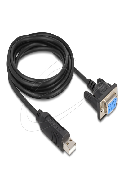 Delock USB 2.0 to Serial RS-232 Adapter Sub-D 9 Socket with Screws Compact - Adapter - Digital - 67382