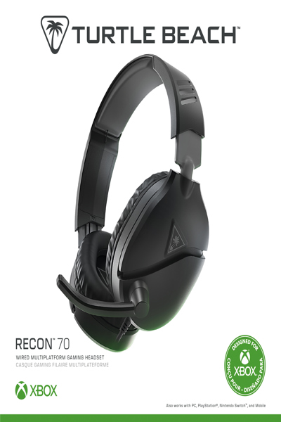 Casque gaming filaire Turtle Beach Recon 70, noir