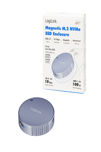 LogiLink UA0438 - Magnetisches M.2 2230 NVMe SSD GehÃƒÂ¤use USB 3.1 grau - Case - USB 3.0 - UA0438
