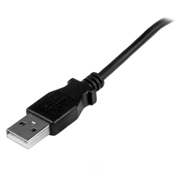 StarTech 1m Micro USB Cable - A to Up Angle Micro B - 1 m - USB A - Micro-USB B - USB 2.0 - Male/Male - Black - USBAUB1MU