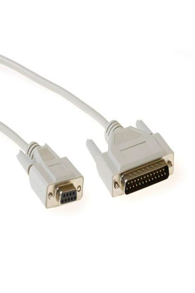 ACT 1.8 metre Serial connection cable 9 D-sub female - 25 pin D-sub male - 1.8 m - VGA (D-Sub) - D-sub (DB-25) - Male - Female - White