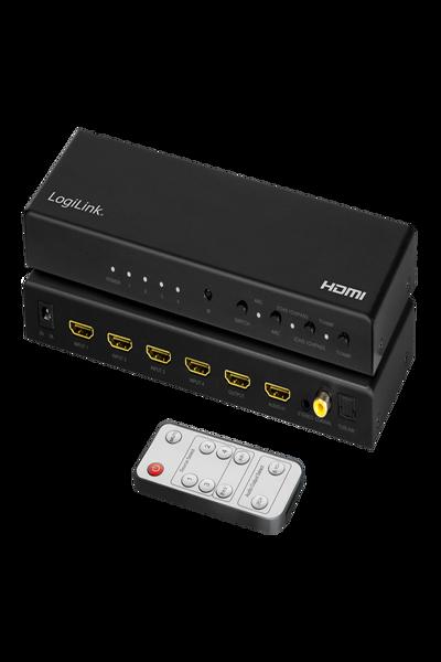 LogiLink HDMI Switch 4x1 4K/60Hz HDCP HDR ARC Audio-Extract - HD0046