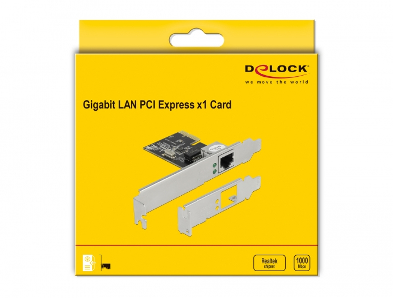 Delock PCIe x1 card > 1x RJ45 Gigabit LAN RJ45 - 89189