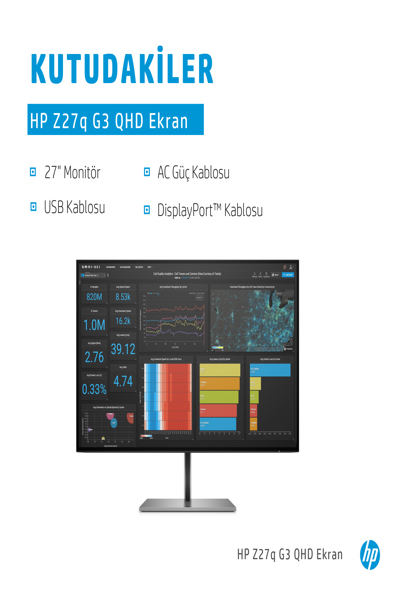 HP Z27q G3 QHD - 68.6 cm (27") - 2566 x 1440 pixels - Quad HD - LED - 5 ms - Silver - 1C4Z7AA