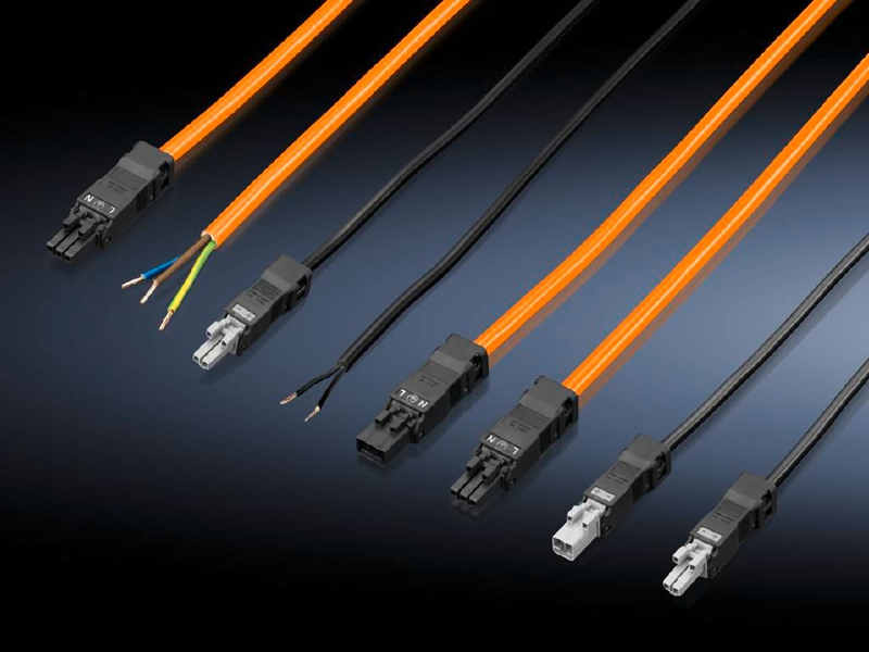 Rittal Connection cable for continuous line 3-pole 100-240 VL 1000 mm UL Orange - 2500530