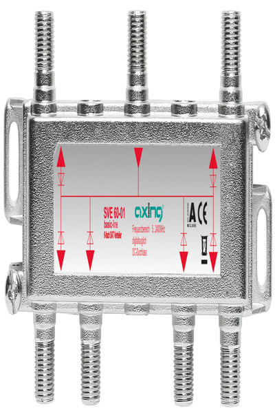 Répartiteur de câble axing SVE06001 5-2400 MHz argent