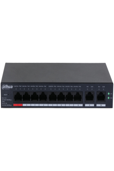 Dahua DH-CS4010-8GT-110, Managed, L2, Gigabit Ethernet (10/100/1000), Power over Ethernet (PoE)