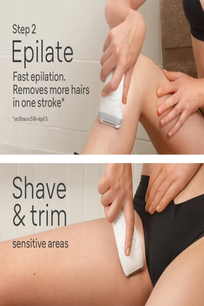 Braun Silk-épil 7 7-081, White, 40 tweezers, MicroGrip, Epilation, Exfoliation, Shaving, AC/Battery, 100 - 240 V - 7-081