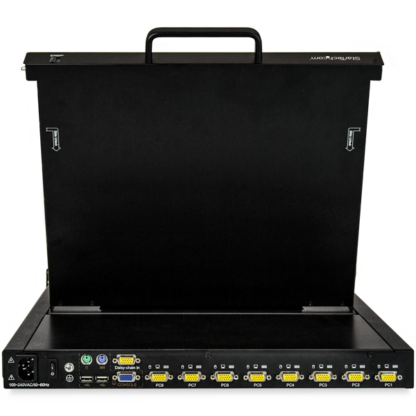 StarTech Rackmount KVM Console - 8 Ports with 43.20cm (17") LCD Monitor - KVM console with KVM switch - 8 Ports - PS/2, USB - 43.2 cm (17") - rack - installable - 1280 x 1024 - 250 cd/m? - 1000:1 - 5 ms - VGA - Black - 1U (RKCONS1708K) - RKCONS1708K