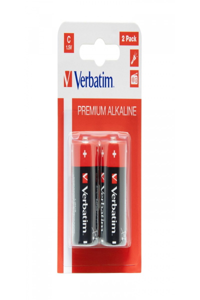 Verbatim-batterier 2 x C - alkaliska - 49922