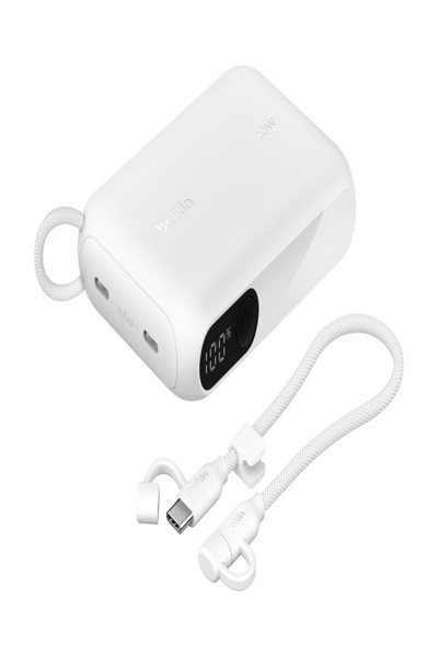 Belkin BoostCharge - Power Bank - with Display - 10000 mAh - 20 Watt - PD - Fast Charge - 2 - BPB027HQWH
