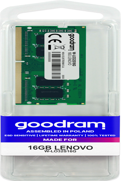 GoodRam W-LO16S08G, 8 GB, 1 x 8 GB, DDR3, 1600 MHz, 204-pin SO-DIMM