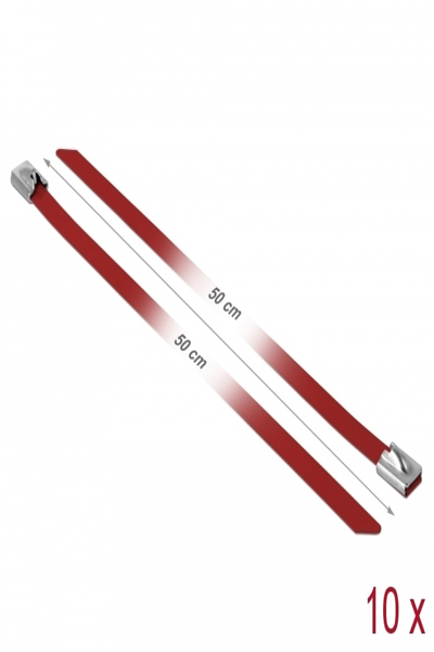 Serre-câbles Delock - 50 cm - rouge (lot de 10)