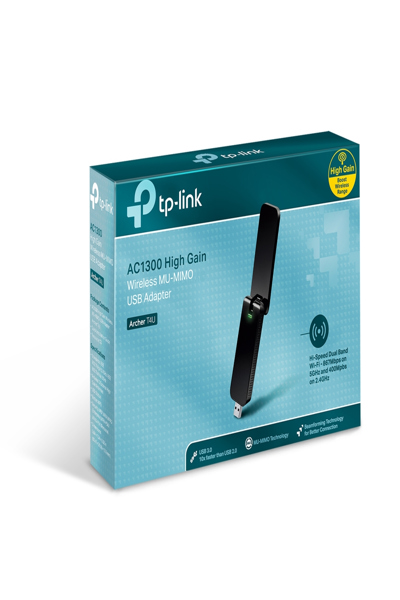 TP-LINK AC1300 Wireless Dual Band USB WiFi Adapter - Wireless - USB - WLAN - Wi-Fi 5 (802.11ac) - 867 Mbit/s - Black - ARCHER T4U V3