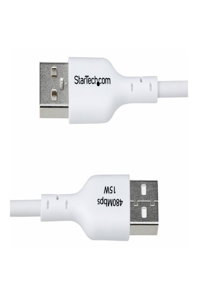 StarTech.com 1m vit USB-A till USB-C laddningskabel - USB2AC1MNCWHE