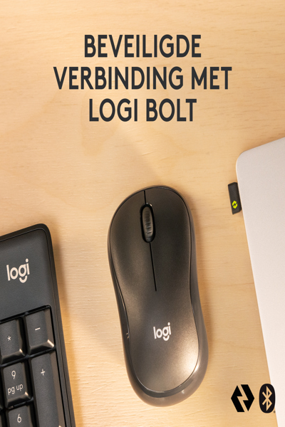 Logitech MK370 Combo for Business - Wireless - RF Wireless + Bluetooth - Membrane - AZERTY - Graphite - Mouse included - 920-012066