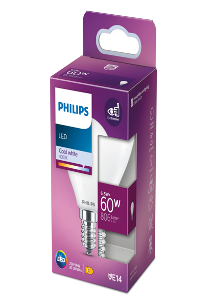 Philips Candle & Lustre - 6.5 W - 60 W - E14 - 806 lm - 15000 h - Cool white