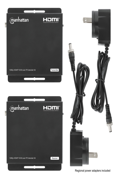Manhattan 1080p HDMI KVM over IP Extender Set 1 bis zu - Cable/adapter set - Digital/Display/Video
