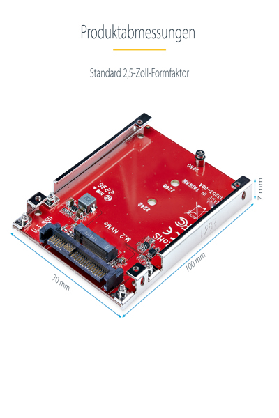 StarTech.com M.2 to U.3 Adapter, For M.2 NVMe SSDs, PCIe M.2 Drive to 2.5inch U.3 (SFF-TA-1001) Host Adapter/Converter, TAA Compliant - 1M25-U3-M2-ADAPTER
