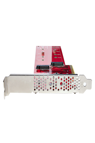 StarTech.com Dubbelt M.2 PCIe SSD-adapterkort, x8/x16 Dubbel NVMe eller AHCI M.2 SSD till PCI Express 4.0, Upp till 7,8 GBps/enhet, För 2242/2260/2280/22110 mm PCIe M-Key M2 SSD-diskar, Bifurcation krävs - DUAL-M2-PCIE-CARD-B