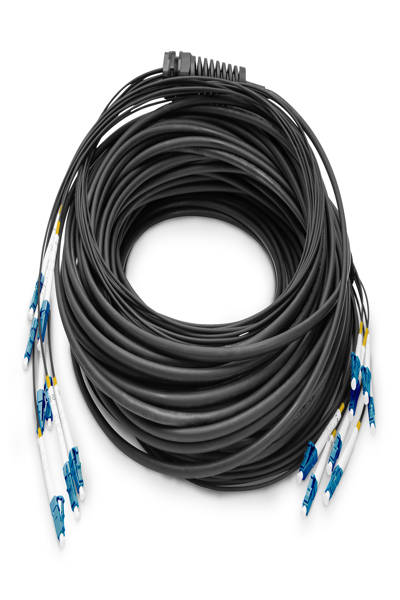 DIGITUS Pre-assembled Fiberglass Universal Breakout Cable, Single Mode OS2, 8 Fibers, LC/UPC - LC/UPC - DK-2A338U050BK-BBB