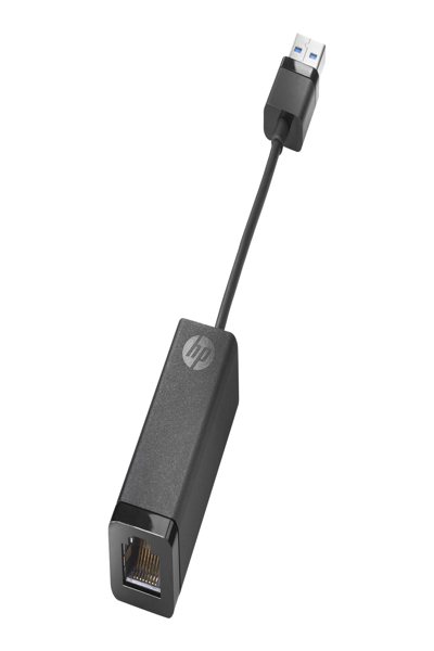 HP USB 3.0 to Gigabit LAN Adapter: RJ-45, Black
