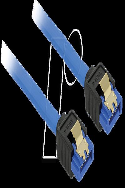 Delock 84979 - 0.5 m - SATA III - SATA 7-pin - SATA 7-pin - Male/Male - Black - Blue - 84979