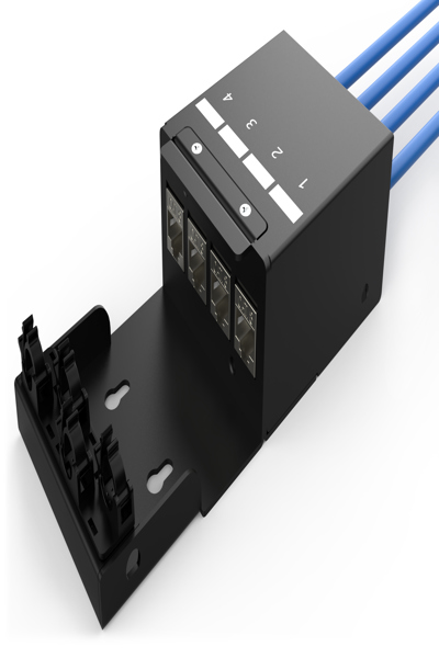 DIGITUS Consolidation point box, 4-port Keystone modules with intelligent cable manager - DN-93708-4
