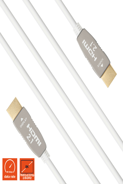 Câble actif HDMI 8K 48 Gbit/s à fibre optique UHD celexon blanc - Câble - Numérique/Affichage/Vidéo