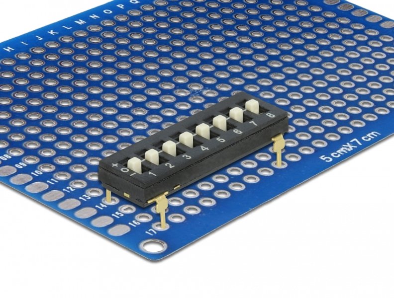 Delock DIP switch tri-state 8-digit 2.54 mm pitch THT vertical - 66306